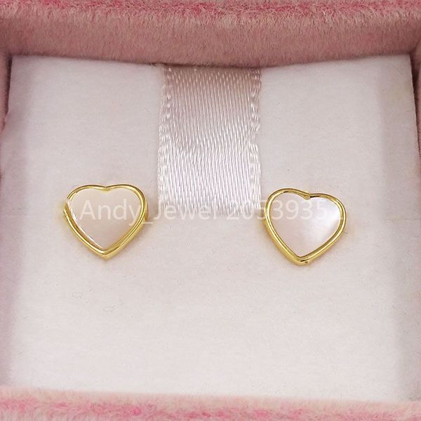 

bear jewelry 925 sterling silver earrings gold and mother-of-parel xxs heart earrings ref fits european jewelry style gift 812783000