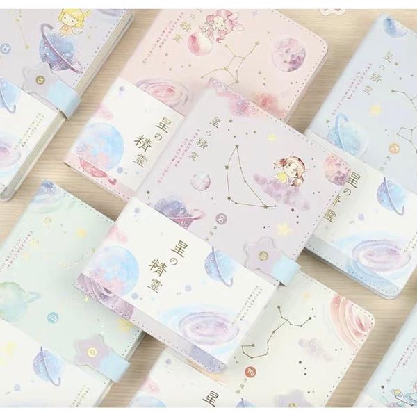 

lovely soft cover a5 notebook cartoon grid journal diary planner agenda school magnetic lock student work accessory gg44 notepads, Purple;pink