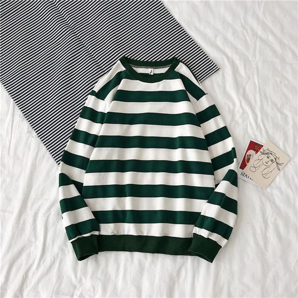 

men's sweaters 2021 autumn sweatshirts striped print fashion casual pullovers streetwear men clothes ropa hombre, White;black