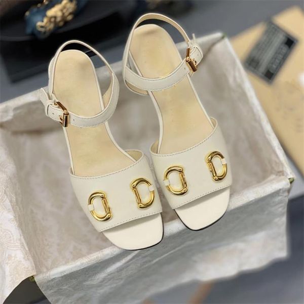 

2021 fashion office & career sandals 2.5cm genuine leather luxury designer summer comfortable low heel ma 'am shoes shoe us3-11, Black