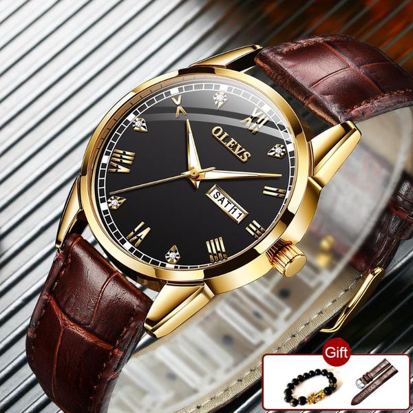 

wristwatches mens watches leather strap quartz fashion business male date sports designer waterproof clock men wrist watch, Slivery;brown