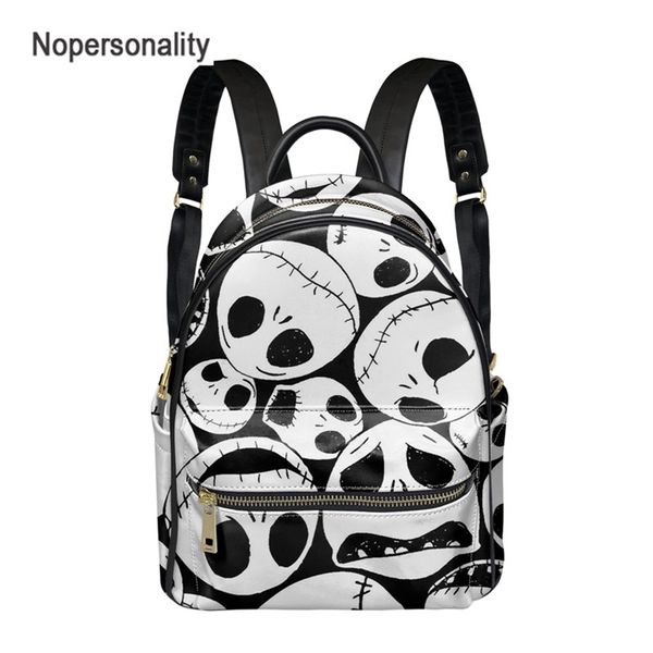 

nopersonality nightmare before christmas print women backpacks high capacity teen girls travel bagpack waterproof daily backbags 211211