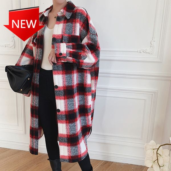

jackets autumn winter two female colors plaid wool jacket sleeve, Black;brown