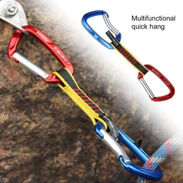

carabiners hook multifunctional aluminum alloy straight gate quickdraw climbing high-altitude operation safety equipment cords, slings and w