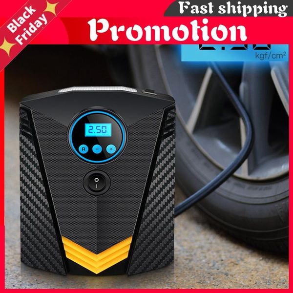 

portable car tyre inflator led digital lighting tire inflatable pump dc 12v air compressor fo cars wheel bicycle tires