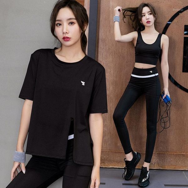 

yoga outfit crop women 2021 spring summer running deportivo mujer camisetas