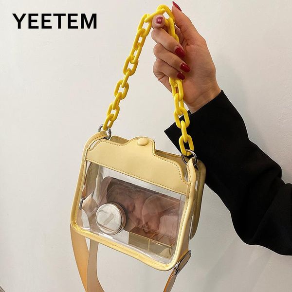 

shoulder bags boolar spring summer bag women's breathable transparent one jelly chain small square lipstick