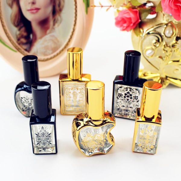 

storage bottles & jars 10pcs/lot 10ml 15ml glass perfume bottle empty pump spray atomizer refillable cosmetic gold black