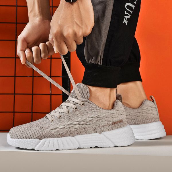 

high end mens casual shoes summer new ultra-light elastic mesh shoes lace flat sports casual shoes feminino zapatillas hombre