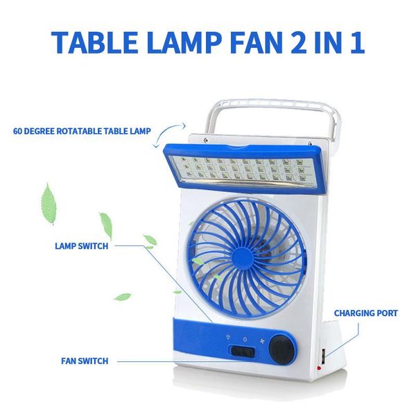 

electric fans 3-in-1 solar charging mini fan portable 2000mah outdoor travel