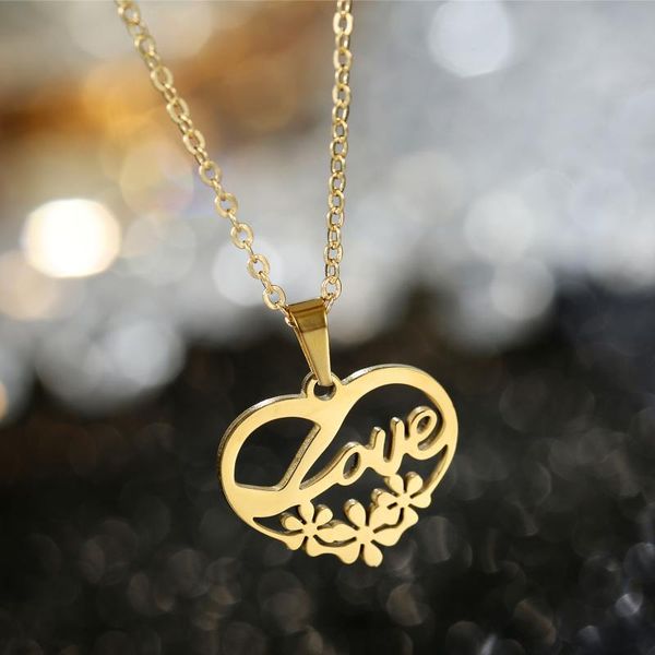 

necklace for women fashin love chokers stainless steel long gold custom dainty pendant statement couple gift her necklaces, Silver