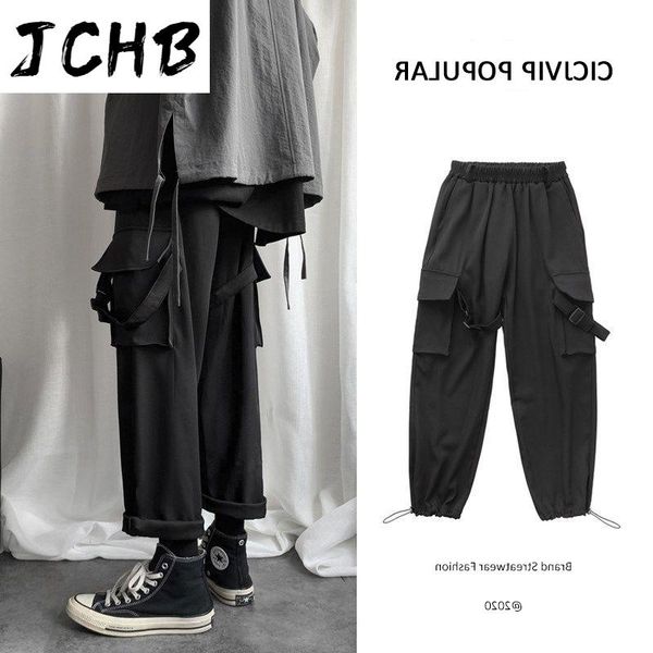 

men's pants cargo men hip hop joggers mens cotton streetwear baggy casual ankle length trousers korean style sport black gray