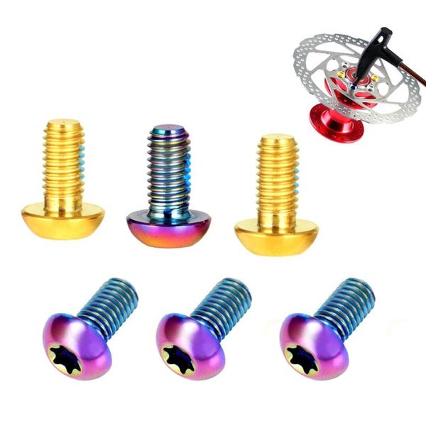 

bike heels & chainwheels 11xf 6pcs titanium bicycle disc brake rotor fixing bolts m5*10mm mtb screw