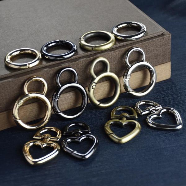 

keychains wholesale 10 pcs zinc alloy hardware heart key chain llavero ring bronze keychain buckle bag charm pendant diy accessories, Silver