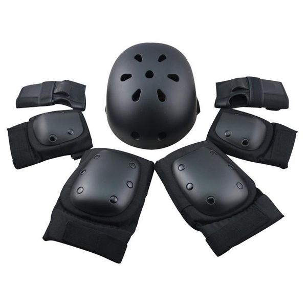 

elbow & knee pads 6 pieces wrist pad for outdoor sports protective kit inline speed skating racing cycling skateboard s m l xl400g, Black;gray