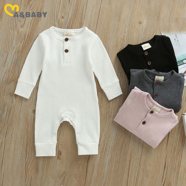 

0-18m spring autumn born infant baby boy girl jumpsuit knitted romper soft long sleeve clothes costumes 210515, Blue