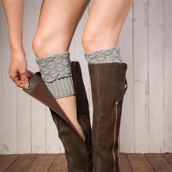 

socks & hosiery women crochet boot cuffs knit ers winter, Black;white