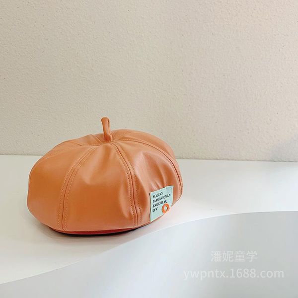 

berets 2021 autumn women pu leather octagonal caps sboy cap vintage bonnet beret style retro hat cowboy, Blue;gray