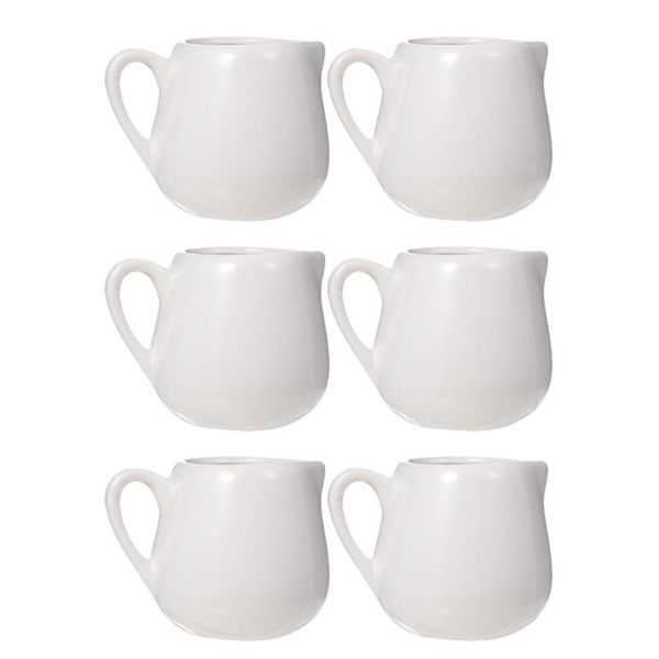 

spoons 6pcs storage jugs simple ceramic sauce holders cups (white)