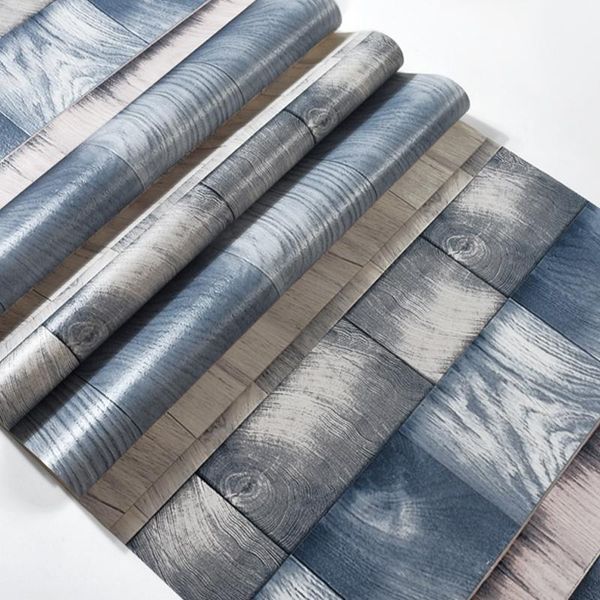 

wallpapers 4 colors modern fashion wood pvc wateroof wallpaper papel de parede clothing store milk tea coffee bar derector wall paper roll