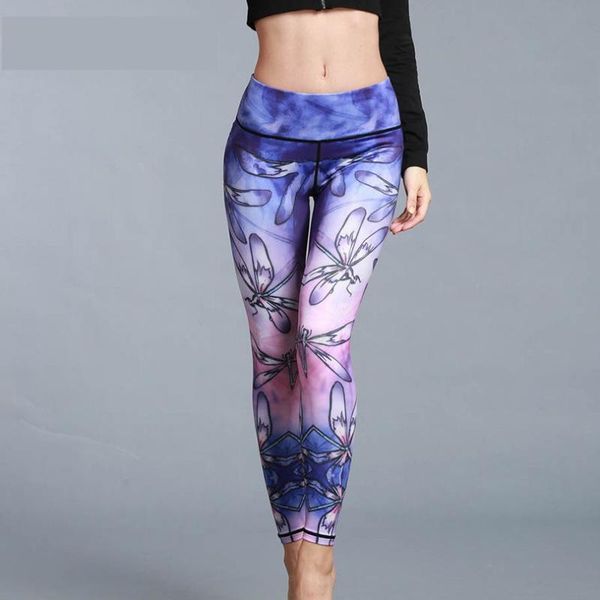 

yoga outfits colorful pants women print sportswear elastic compression tights, White;red