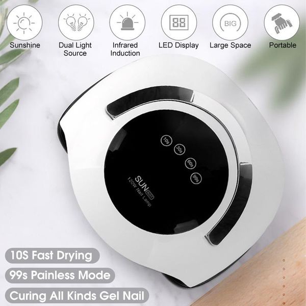 

nail dryers 120w led/uv dryer gel polish curing lamp quick-druing auto sensing manicure machine tools with handle
