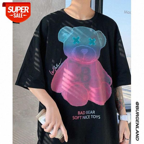 

t-shirt male hong kong style loose short-sleeved men's trend all-match half-sleeved #vh6a, White;black