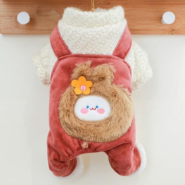 

dog apparel pet winter warm jumpsuits four-legged coat velvet retro chihuahua pug sweaters button outdoor thicken hoodies