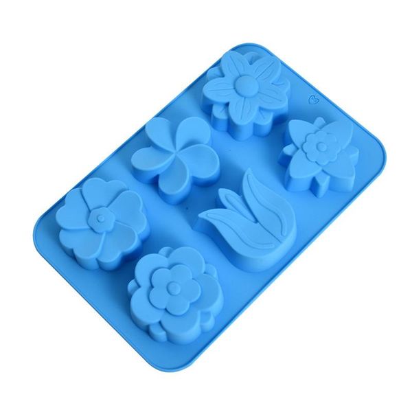 

craft tools tulip flower 6 cavity soap mold cake mould handmade silicone molds for making diy decoration #xj0075
