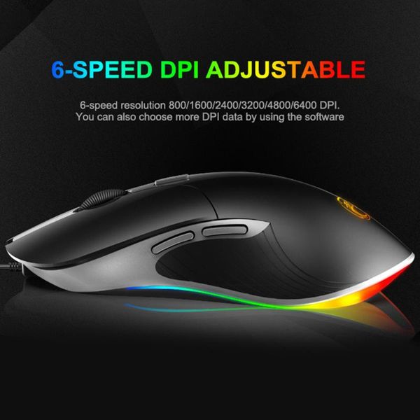 

mice backlight optical 3200/6400dpi caring computer office x6 usb wired mouse supplies for imice gamers