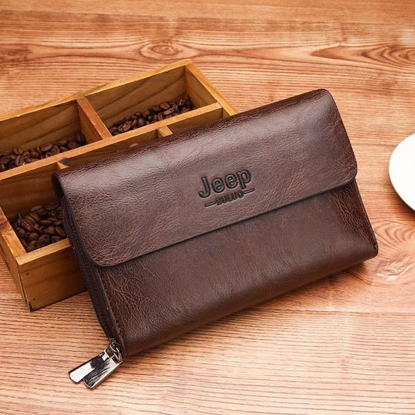 

wallets men clutch zipper hasp money purse leather phone pocket brand design men's long wallet casual business card holder, Red;black