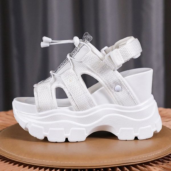 

wedges sandals women platform shoes fashion gladiator casual thick bottom flats ladies sandal beach sandalias mujer women sandal, Black