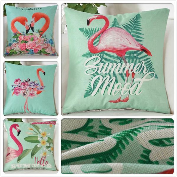 

el lobby mall shop gifts home living room decorative throw pillow case 18inch summer mood flamingo pattern back cushion cover cushion/decora