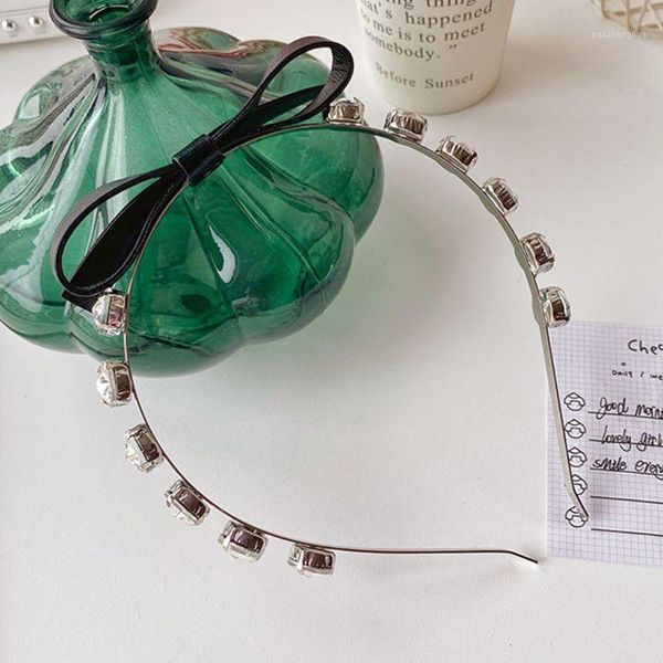 

women pearl transparent beads acrylic headband girls bow rhinestones hair hoop accessories1, Slivery;white