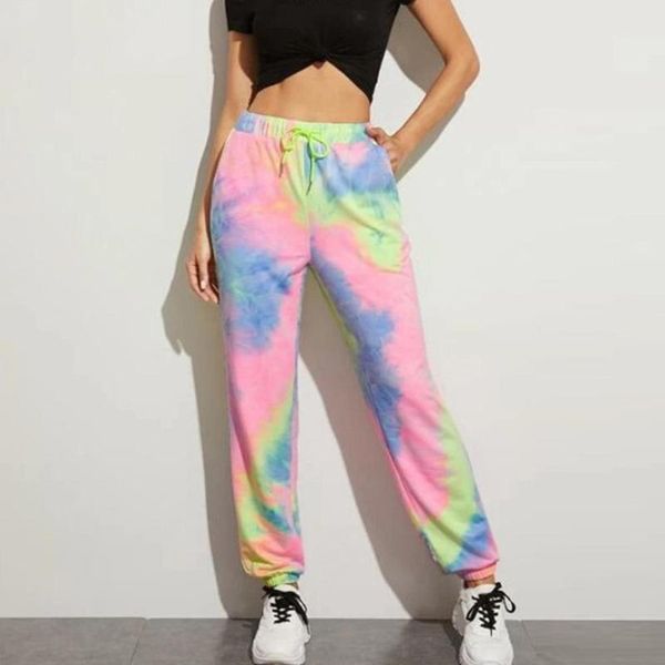 

women's pants & capris loose joggers wide leg sweatpants women tie-dye trousers plus size soft high waist streetwear casual pant femme, Black;white