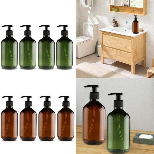 

liquid soap dispenser 4pcs long neck lotion press bottle transparent plastic bathroom filled empty bottles portable dispensers