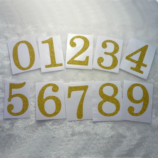 

50mm/2inch - gold glitter number stickers decorative set from 0 to 9 gift wrap