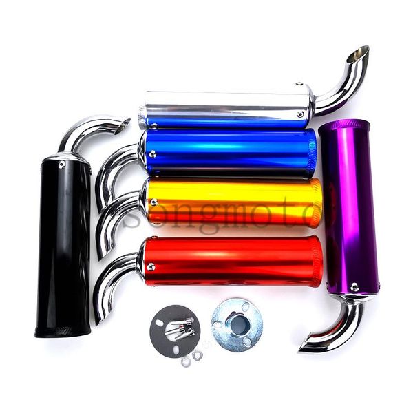 

motorcycle exhaust system 6 color universal metal 60x200mm racing muffler silence 2 stroke pipe