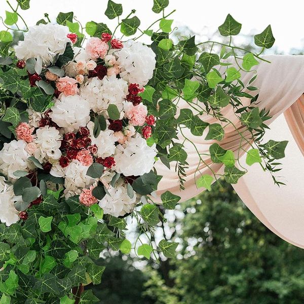 

decorative flowers & wreaths 100 leaves 2.4m artificial green leaf vines ivy flower and wreath silk rose family wedding diy suitable for