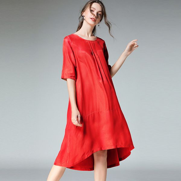 

big yards dresses copper polyurethane silk 2021 summer fat mm large 7560