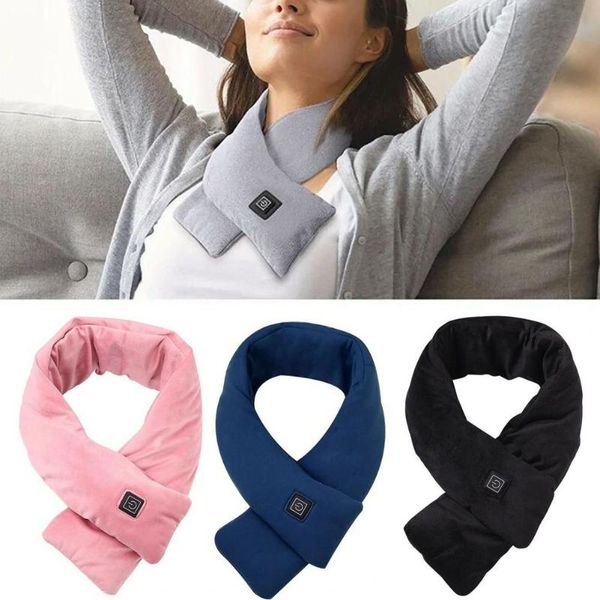 

scarves heating scarf neck pain relief warming innovative electric, Blue;gray