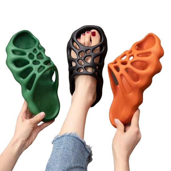 

ins popular lovers slippers sea beach women man cool hole shoes summer, Black