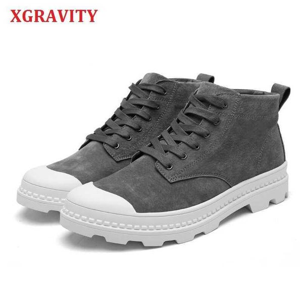 

xgravity new autumn men's british martin boots fashion casual working safety men shoes spring boat shoes man's boots a182 210429, Black