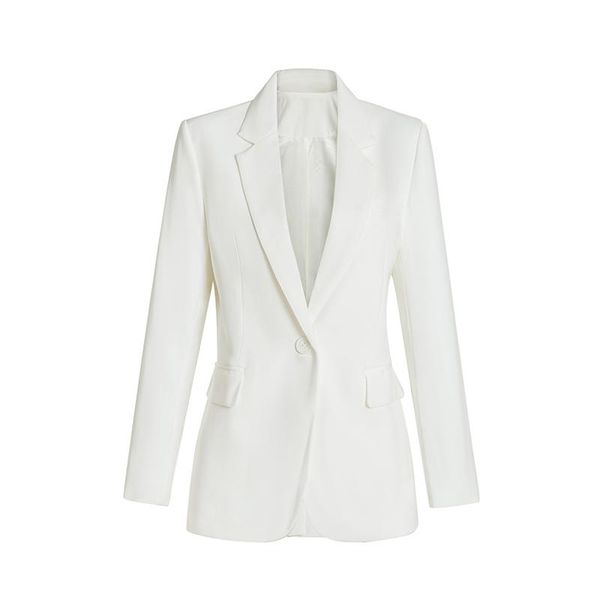 

women's suits & blazers minimalist women's solid color texture blazer notched collar single button slim ladies spring autumn ol cla, White;black