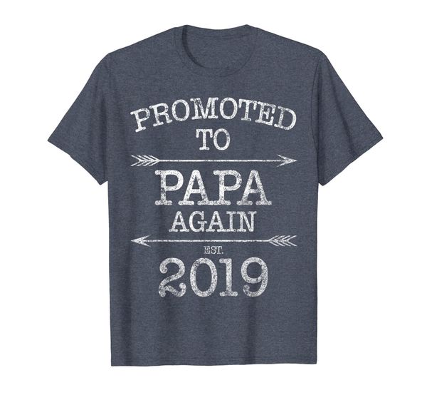 

promoted to papa again est 2019 t-shirt vintage arrow, White;black