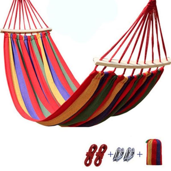 

sleeping bags portable hammock outdoor garden sports home travel camping swing canvas stripe hang bed