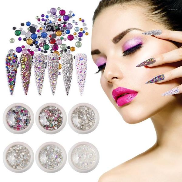 

6pcs/bag crystal stones glitter flatback rhinestones nail art decoration jewelry decor multicolor nail1, Silver;gold