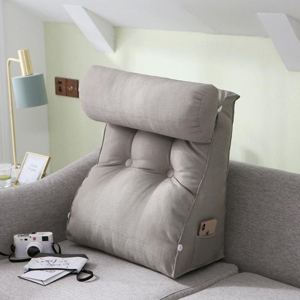 

chair covers triangular wedge pillow djustable throw cushions cotton filled reading bed backrest cushion back support lumbar washable