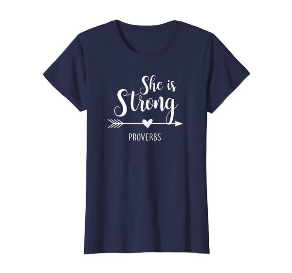

womens she is strong proverbs t shirt, White;black