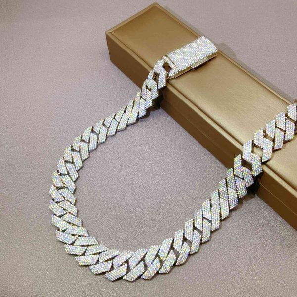 

moissaniteice hip hop fashion necklace rapper men's fashion charm necklace shiny jewelry2023, Silver
